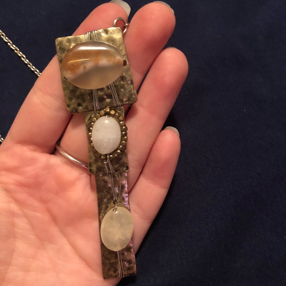 Multi metal colored necklace